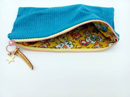 Trousse velours " Pétrole foncé " – Image 3